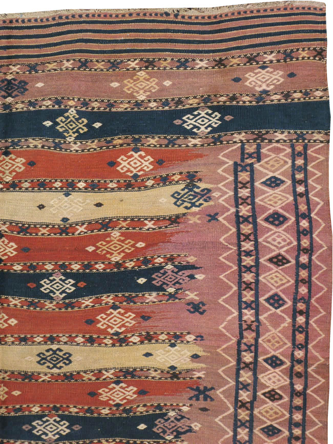 Vintage Afghan Flatweave Kilim Large Gallery Carpet, No.9796 - Gss
