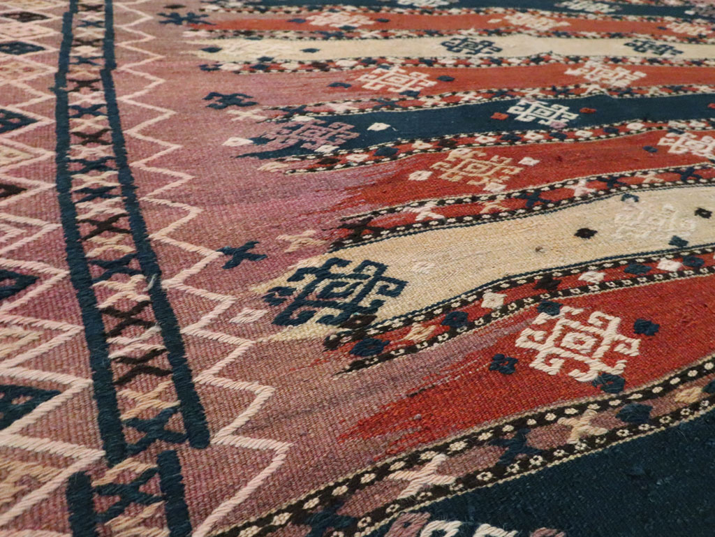 Vintage Afghan Flatweave Kilim Large Gallery Carpet, No.9796 - Gss