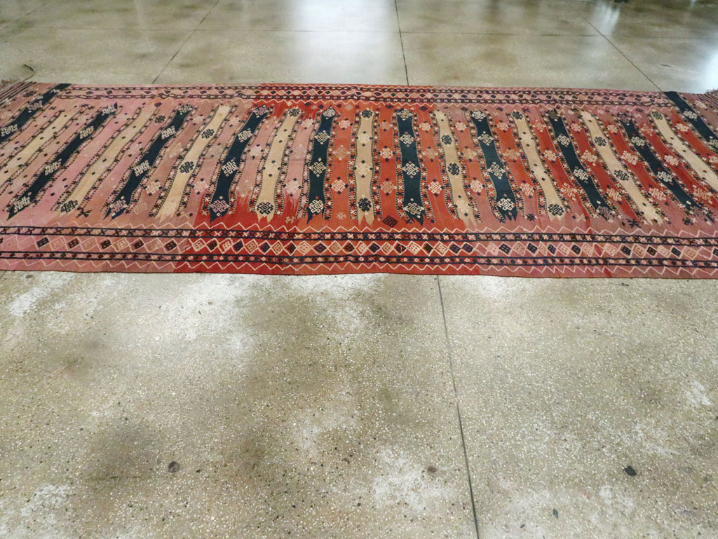 Vintage Afghan Flatweave Kilim Large Gallery Carpet, No.9796 - Gss