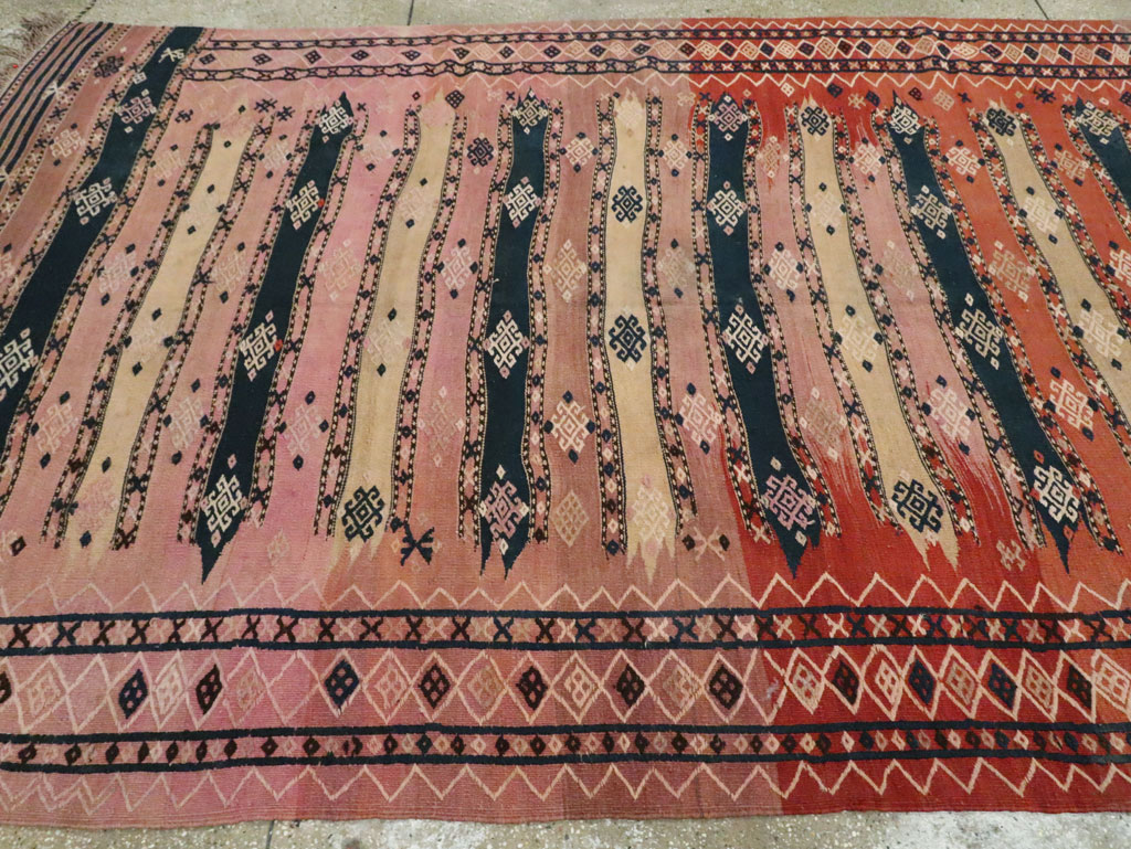 Vintage Afghan Flatweave Kilim Large Gallery Carpet, No.9796 - Gss