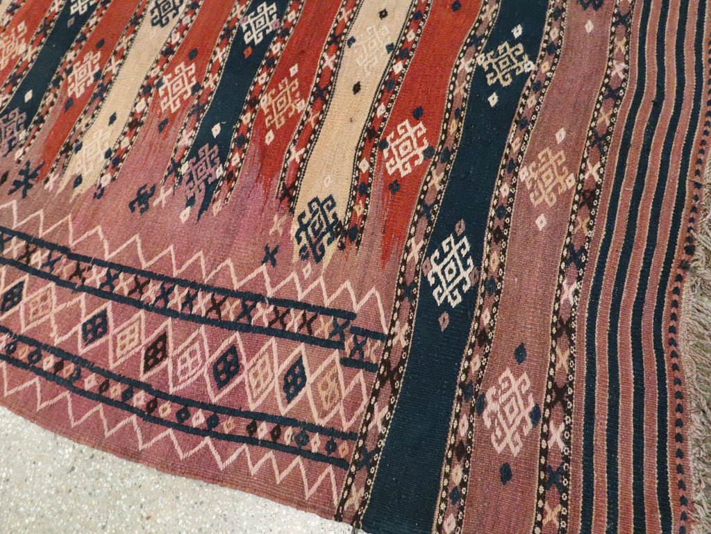 Vintage Afghan Flatweave Kilim Large Gallery Carpet, No.9796 - Gss