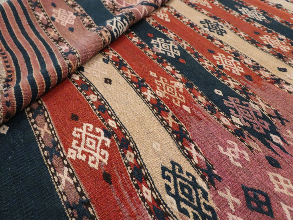 Vintage Afghan Flatweave Kilim Large Gallery Carpet, No.9796 - Gss