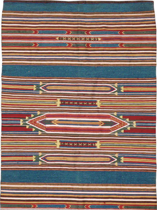 Vintage Persian Flatweave Kilim Runner, No.9799 - Gss