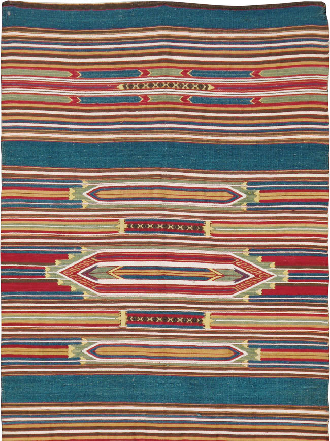 Vintage Persian Flatweave Kilim Runner, No.9799 - Gss