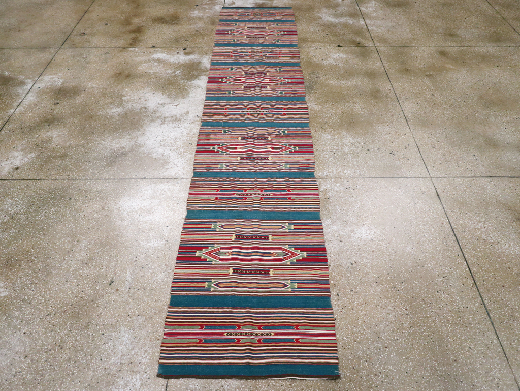 Vintage Persian Flatweave Kilim Runner, No.9799 - Gss