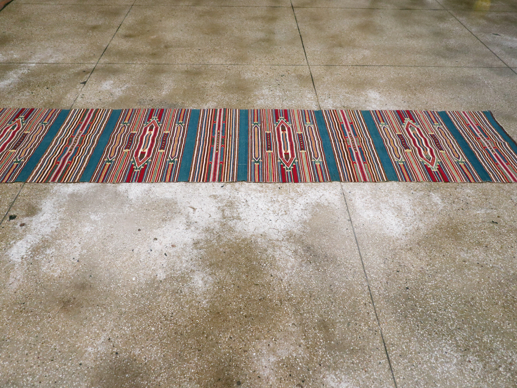 Vintage Persian Flatweave Kilim Runner, No.9799 - Gss