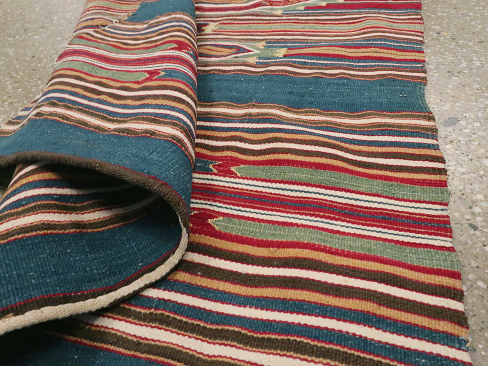 Vintage Persian Flatweave Kilim Runner, No.9799 - Gss