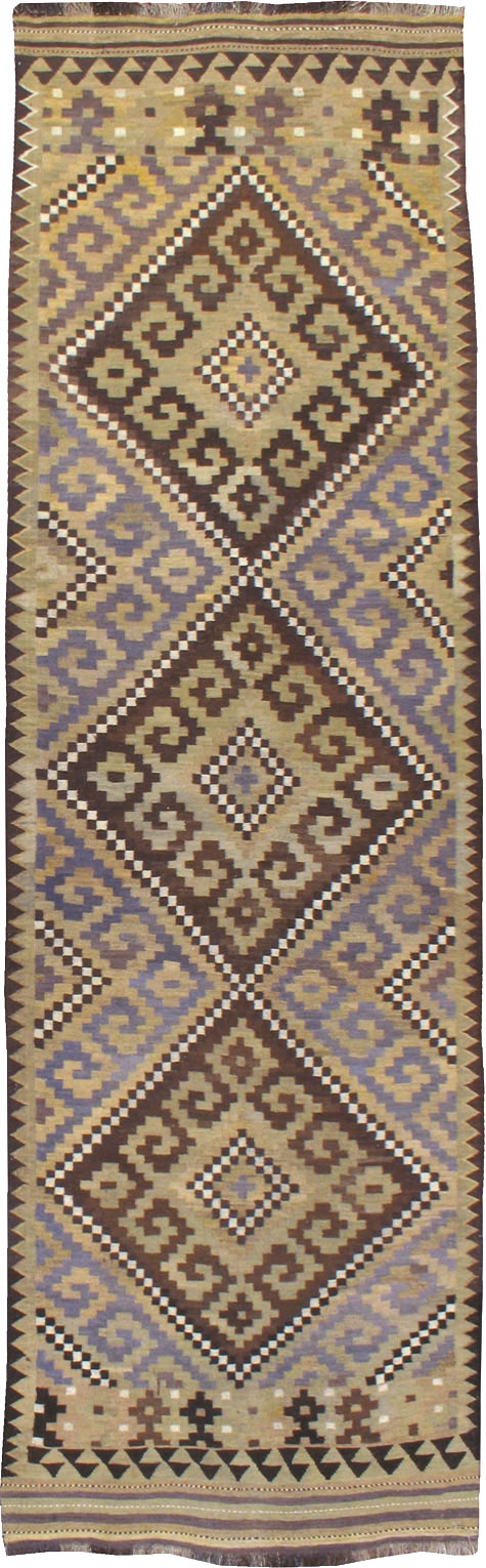 Vintage Scandinavian Flatweave Kilim Runner, No.9812 - Gss