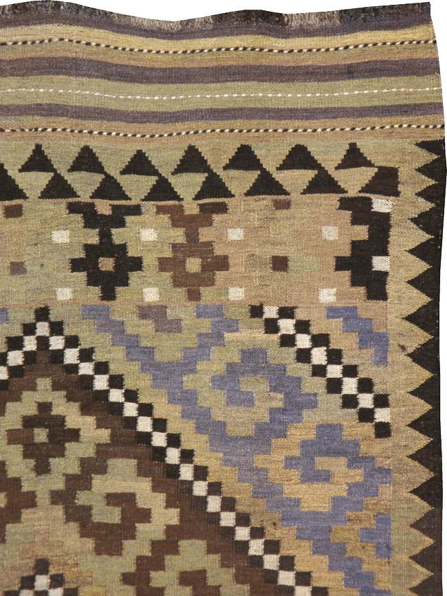 Vintage Scandinavian Flatweave Kilim Runner, No.9812 - Gss