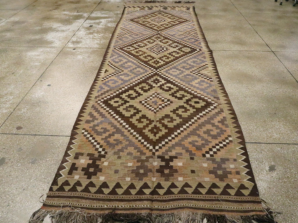 Vintage Scandinavian Flatweave Kilim Runner, No.9812 - Gss
