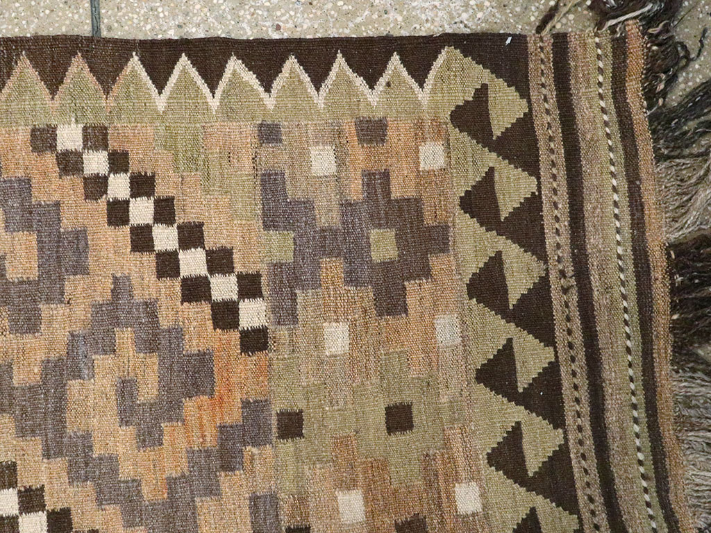 Vintage Scandinavian Flatweave Kilim Runner, No.9812 - Gss