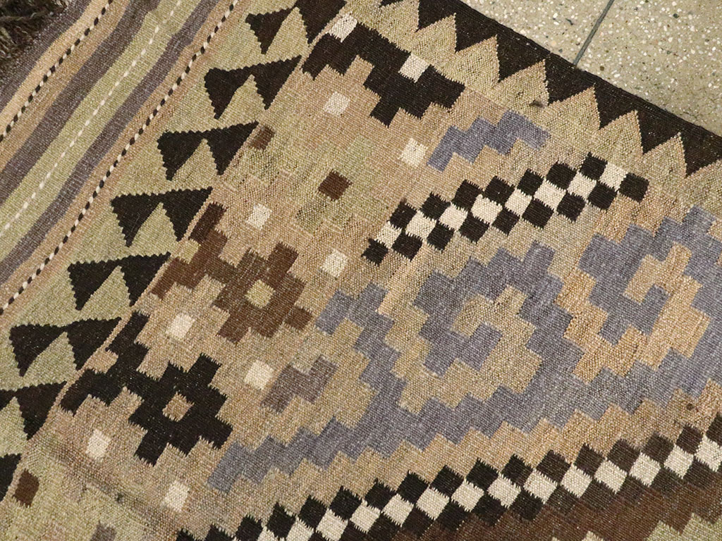 Vintage Scandinavian Flatweave Kilim Runner, No.9812 - Gss