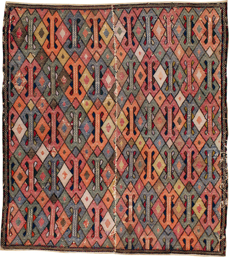 Vintage Caucasian Verneh Flatweave Kilim, No.9847 - Gss
