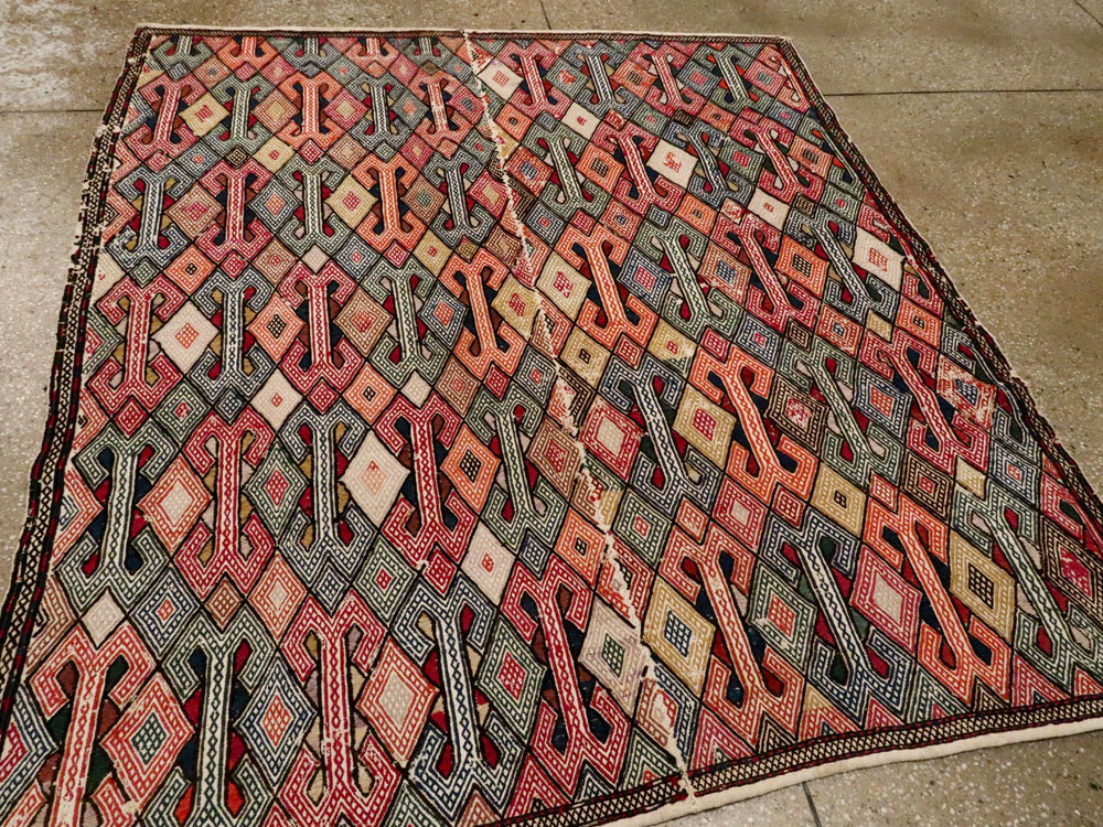 Vintage Caucasian Verneh Flatweave Kilim, No.9847 - Gss
