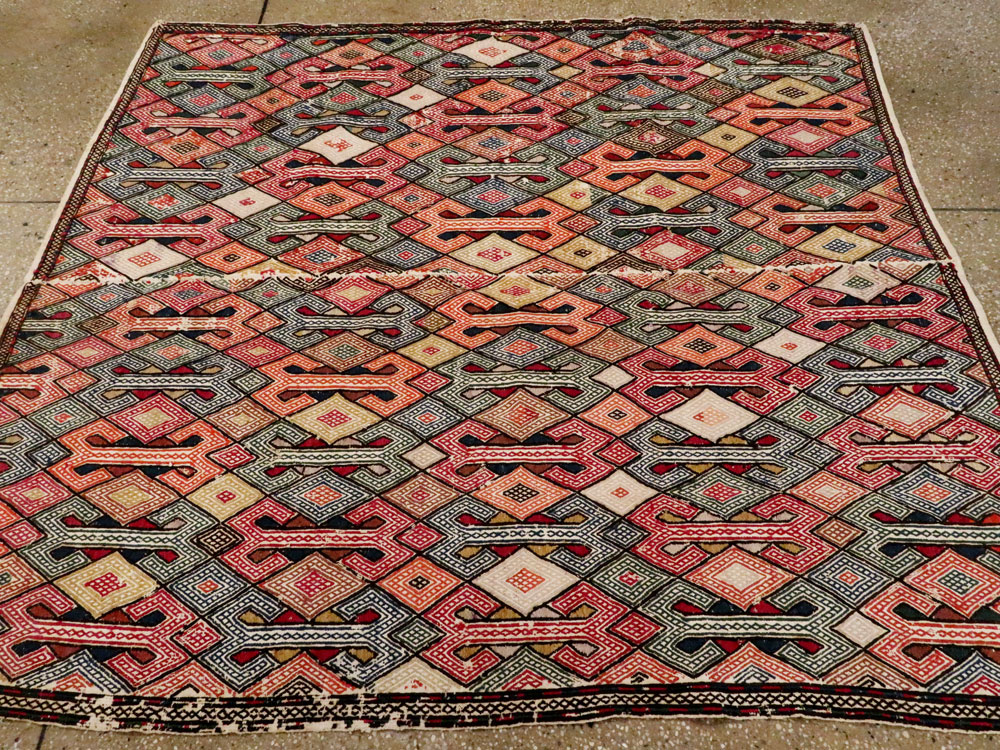 Vintage Caucasian Verneh Flatweave Kilim, No.9847 - Gss