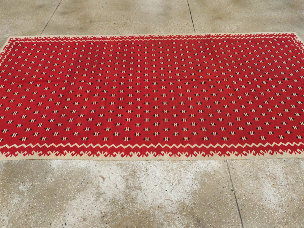 Vintage Bulgarian Flatweave Kilim Gallery Carpet, No.9850 - Gss