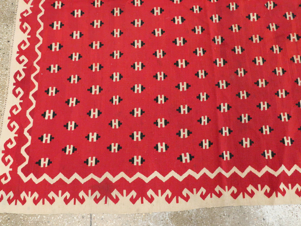 Vintage Bulgarian Flatweave Kilim Gallery Carpet, No.9850 - Gss