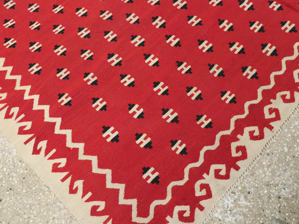 Vintage Bulgarian Flatweave Kilim Gallery Carpet, No.9850 - Gss