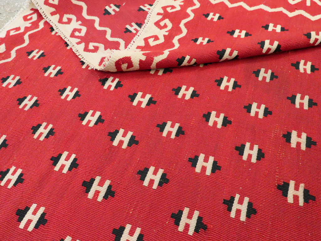 Vintage Bulgarian Flatweave Kilim Gallery Carpet, No.9850 - Gss