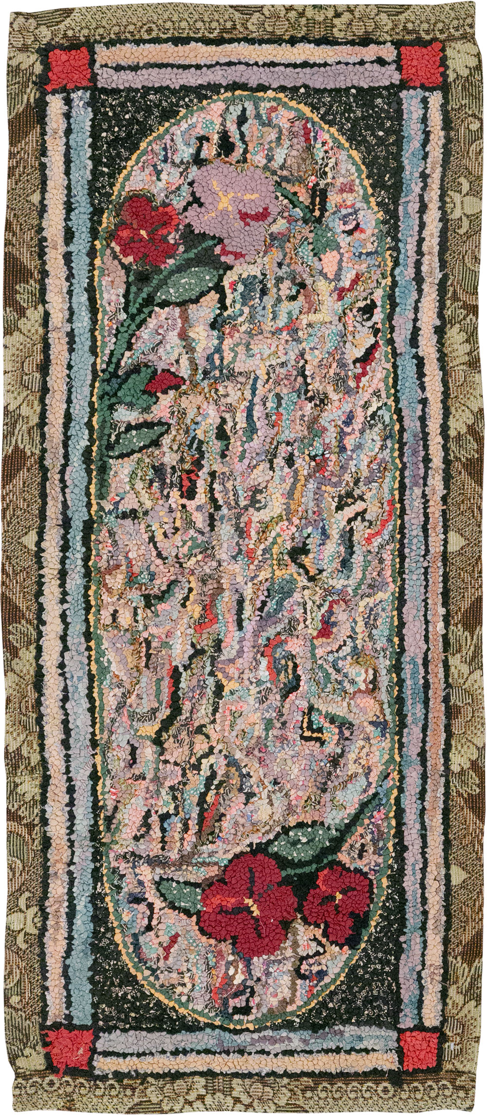 Vintage American Hook Throw Rug, No.9857 - Gss