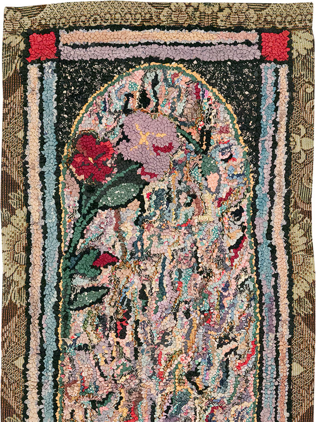 Vintage American Hook Throw Rug, No.9857 - Gss