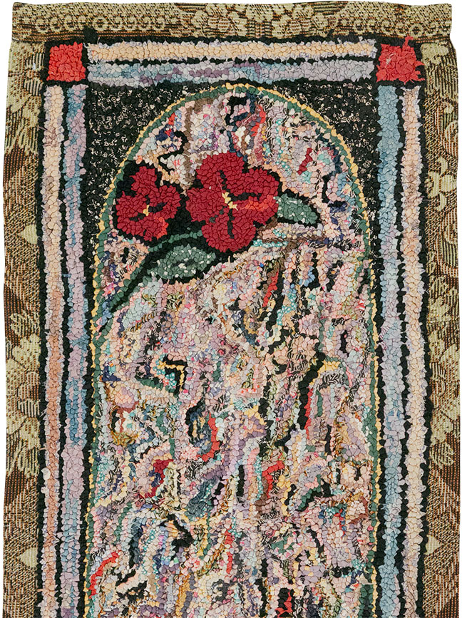 Vintage American Hook Throw Rug, No.9857 - Gss