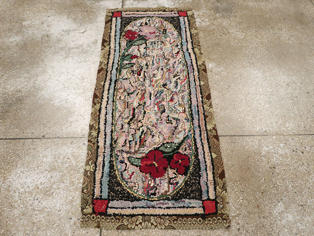 Vintage American Hook Throw Rug, No.9857 - Gss