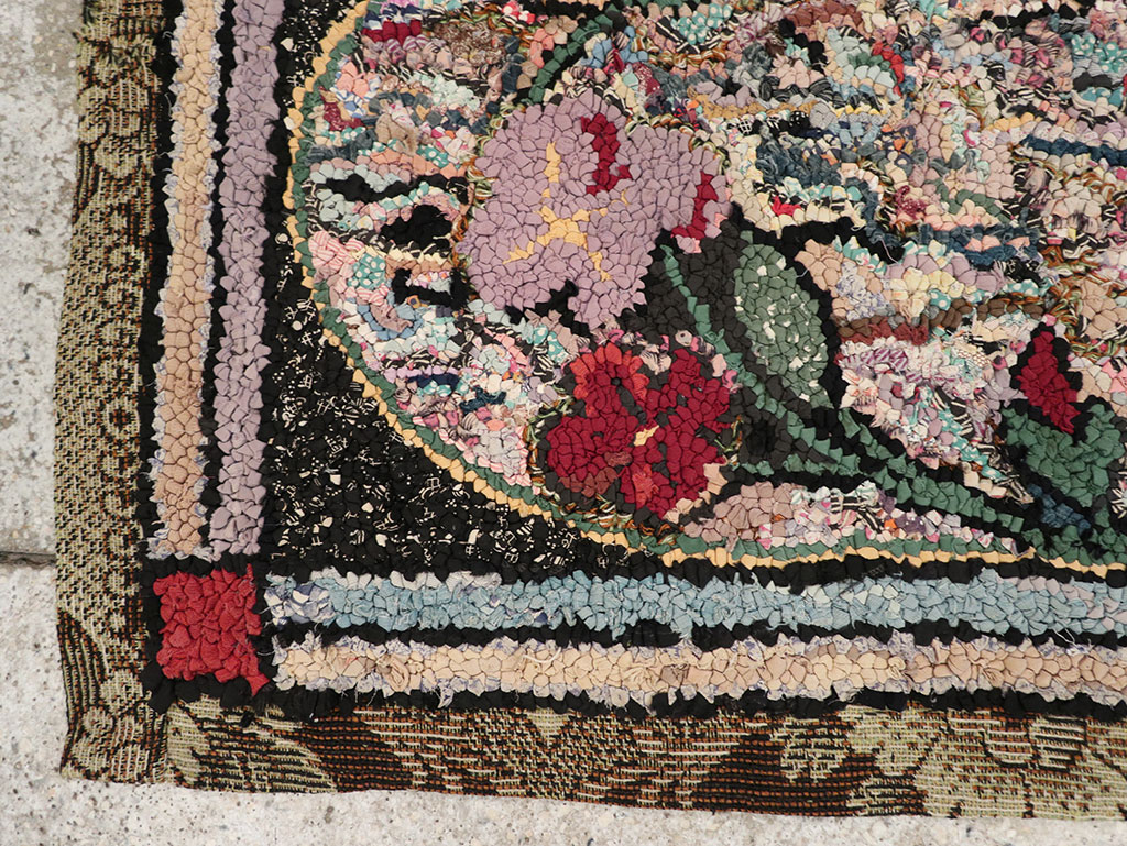 Vintage American Hook Throw Rug, No.9857 - Gss