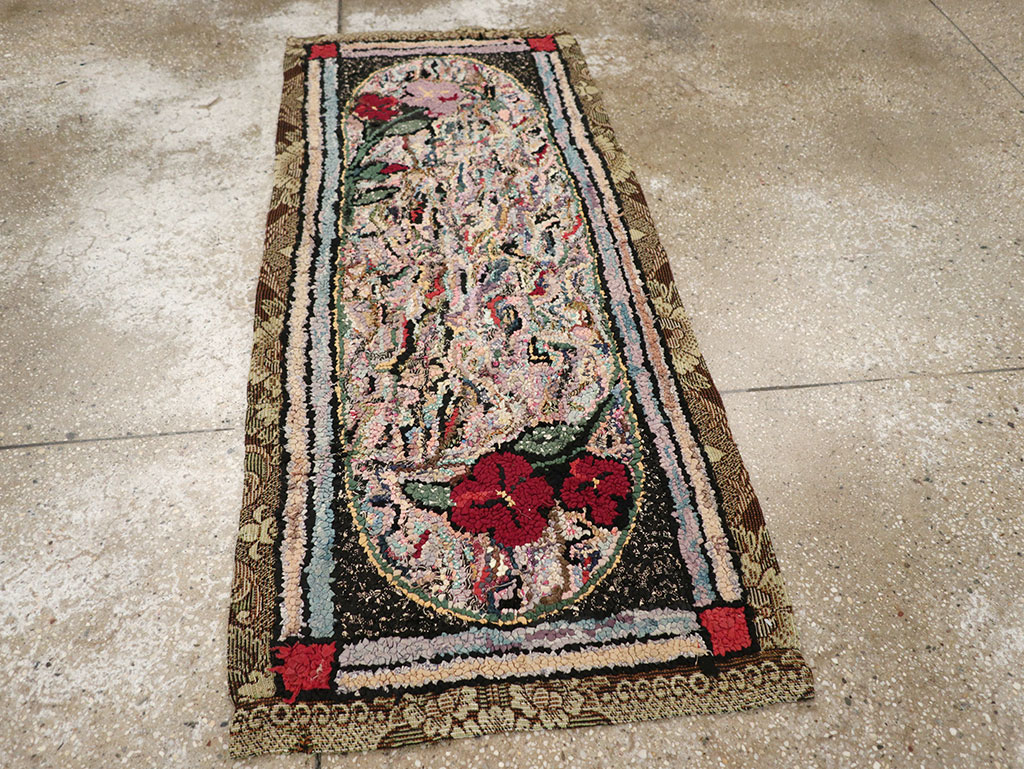 Vintage American Hook Throw Rug, No.9857 - Gss