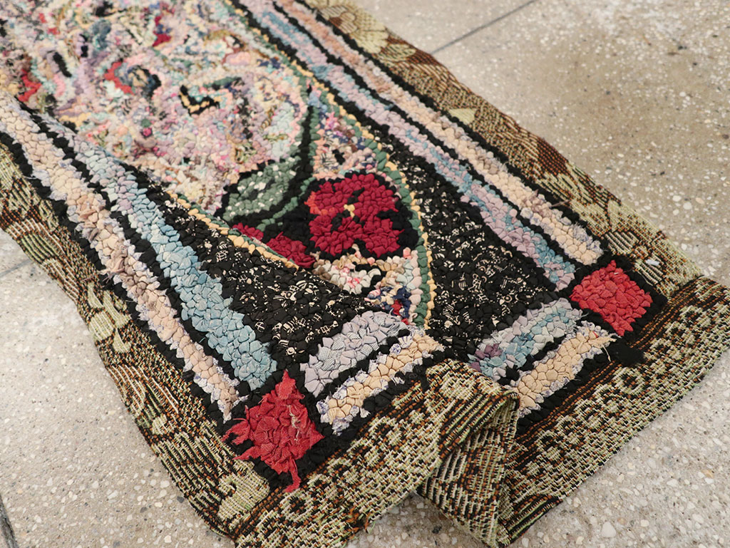 Vintage American Hook Throw Rug, No.9857 - Gss