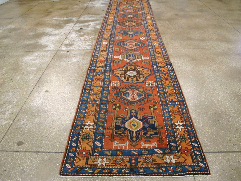 Antique Persian Heriz Runner, No.9961 - Gss