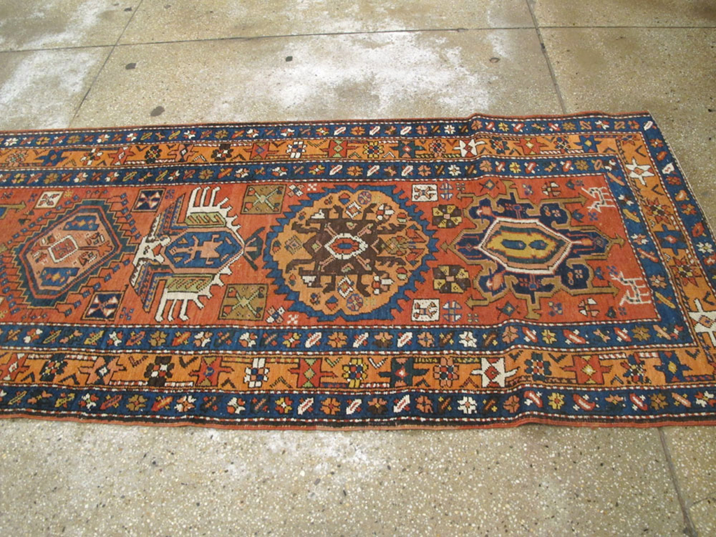 Antique Persian Heriz Runner, No.9961 - Gss